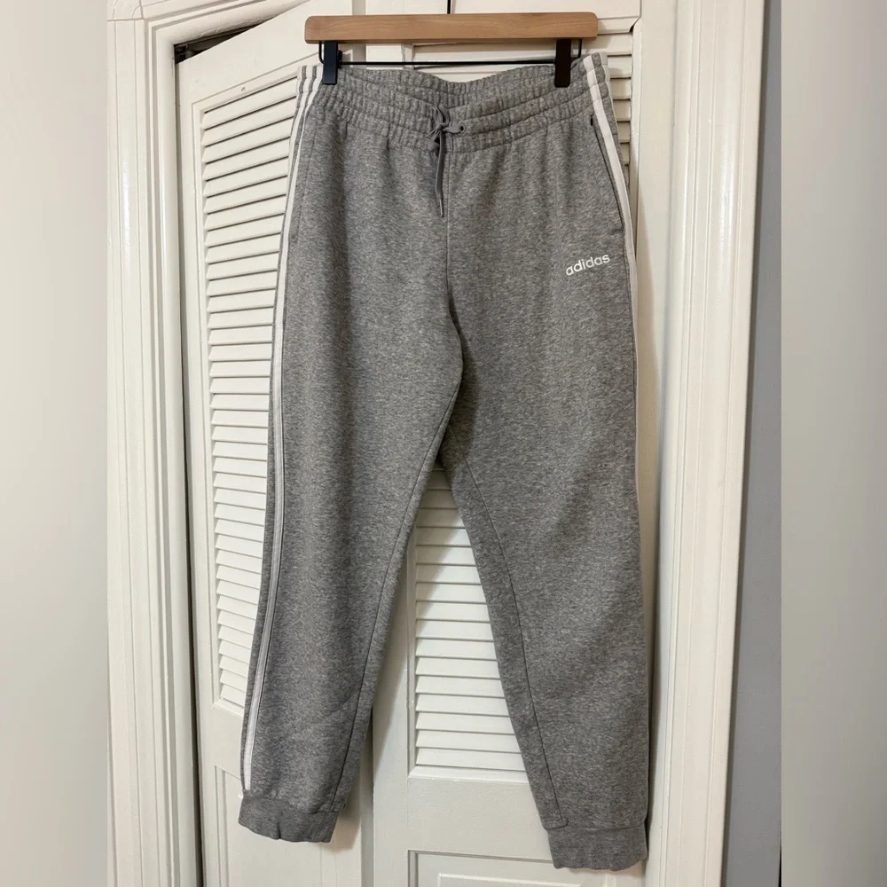 Adidas Women’s Gray Track Stripe Sweatpants - Size Large - Picture 2 of 6
